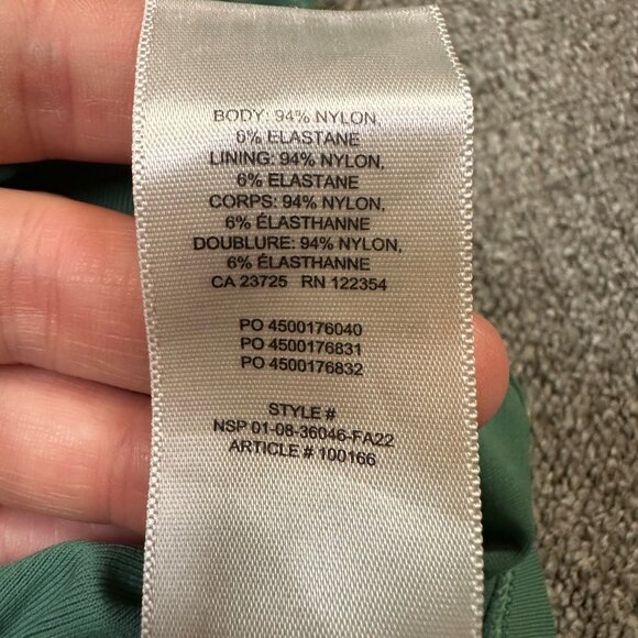 Aritzia Babaton Contour Ruched Mini Minimalist Dress Green Scarab Size Medium - Picture 6 of 6